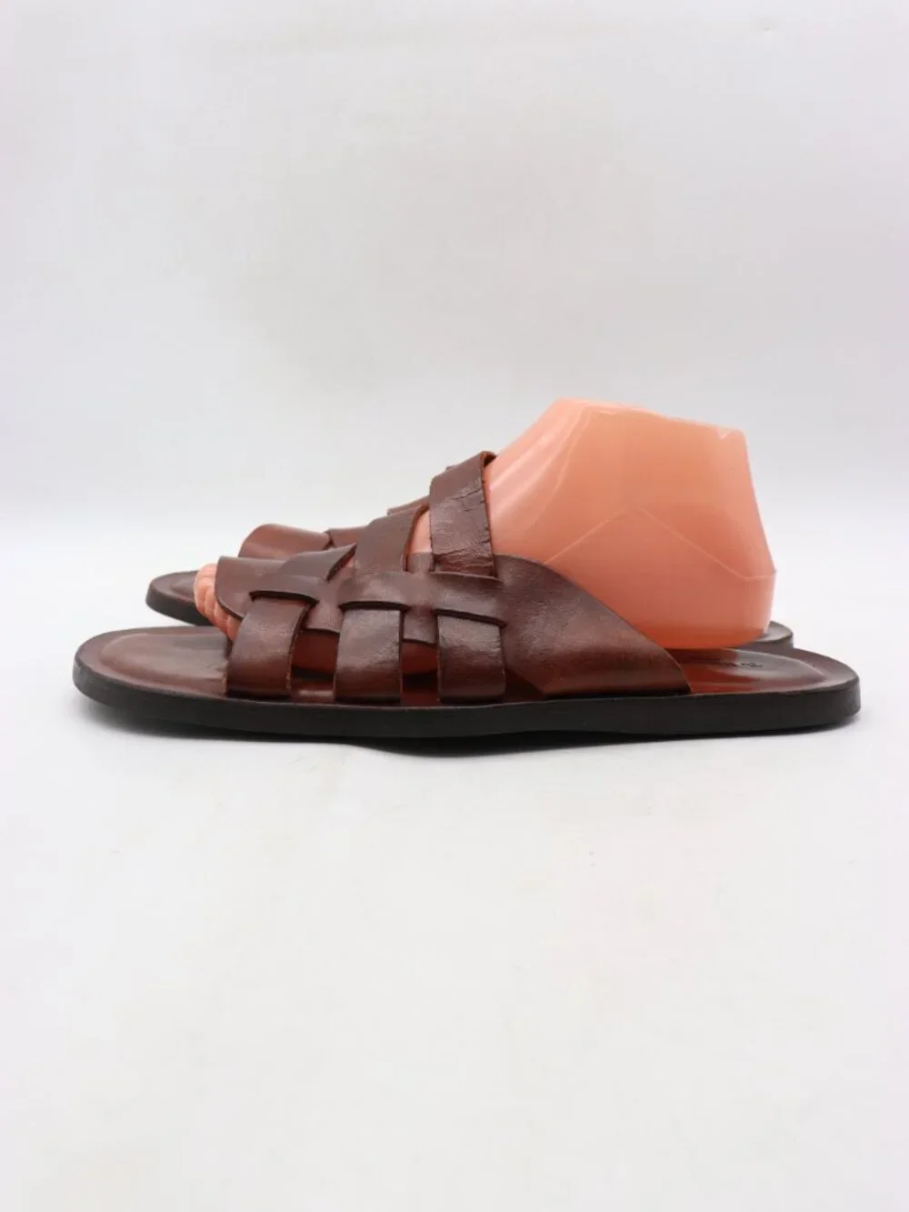 To Boot New York Sandals Men's Size 9 Brown Leather Slide Fisherman Italy